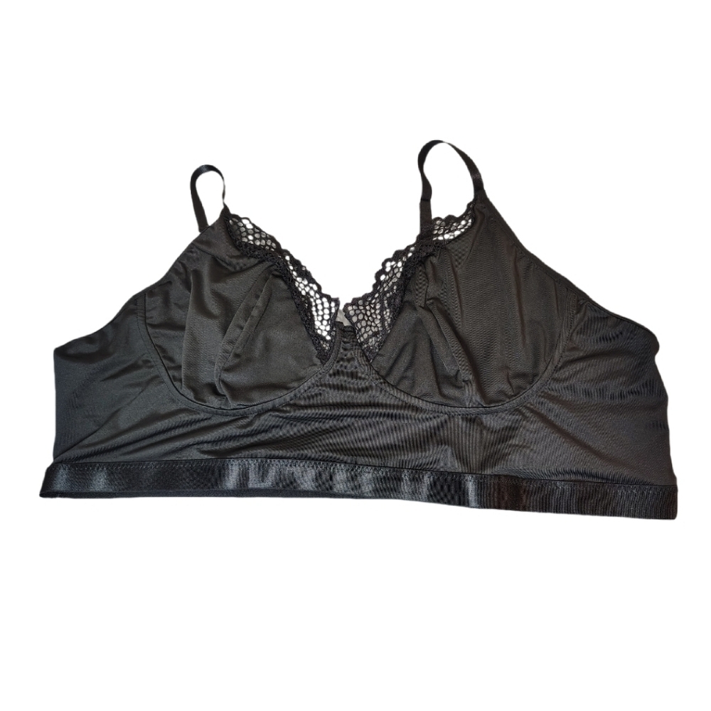 Lace-trim No-Wire Bralette Size 4XL